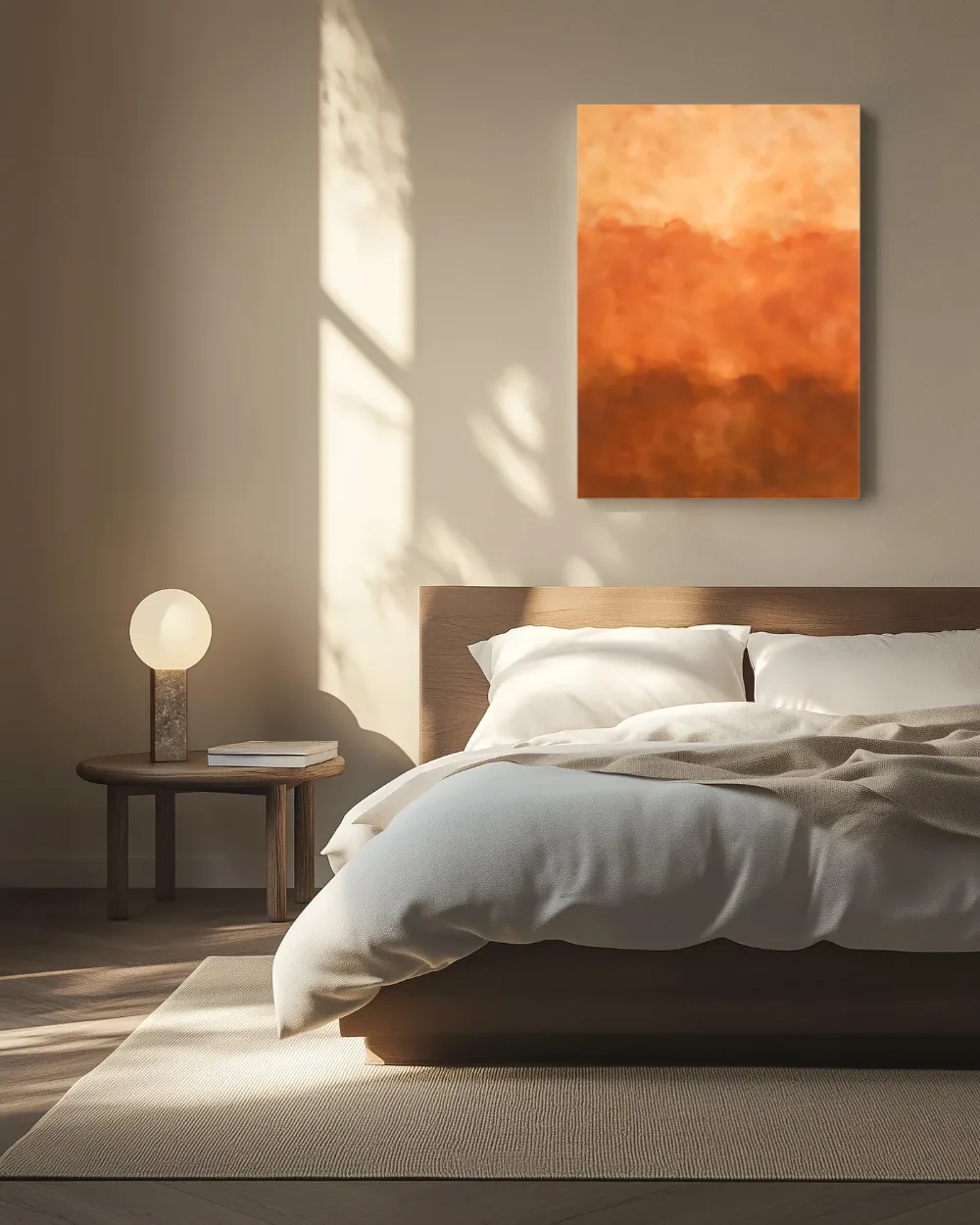 Twee vlakken in diep terracotta, canvas schilderij uit de collectie kleurvelden