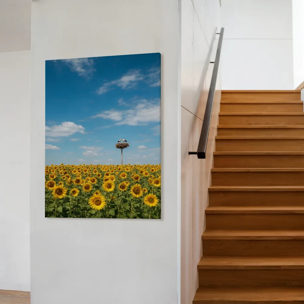 Zonnebloem bij volle zon 16, canvas schilderij uit de collectie lente