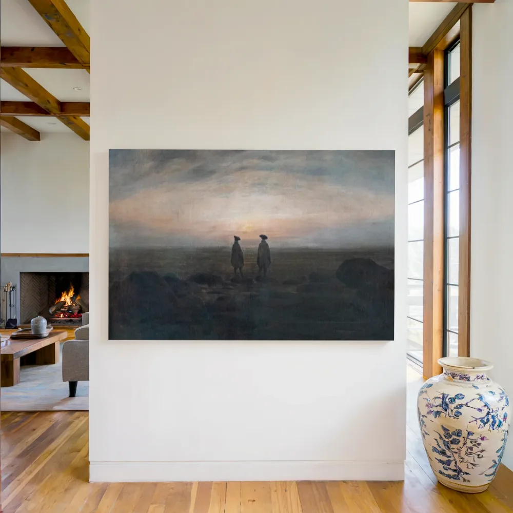 Twee mannen aan zee van Caspar David Friedrich, canvas schilderij uit de collectie mannen