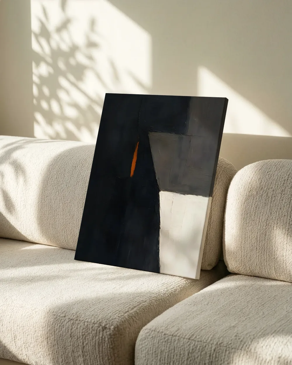 Grote blokken paletmes, houtskool, canvas schilderij uit de collectie nieuw in de collectie