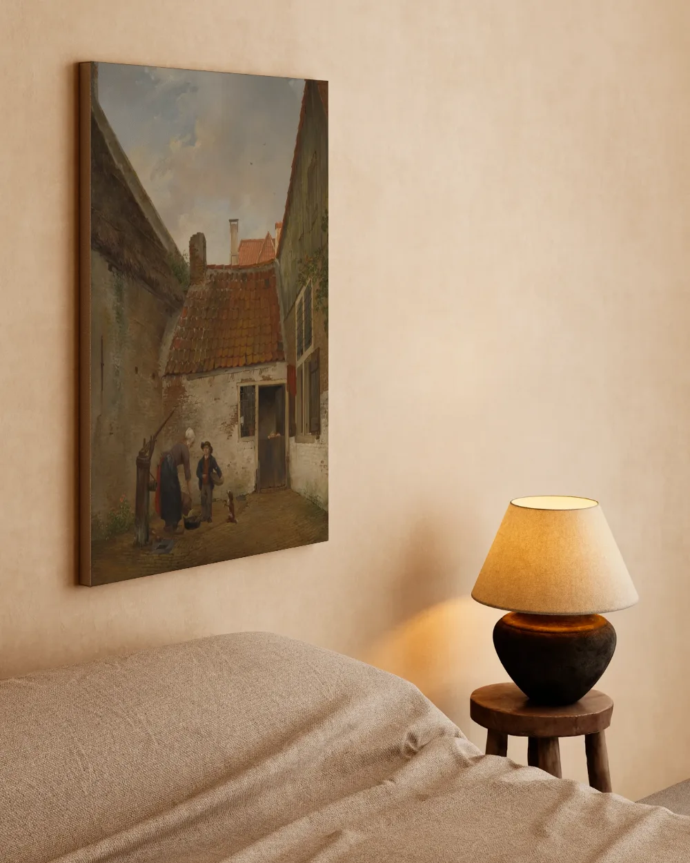 Inner Courtyard van Andreas Schelfhout, canvas schilderij uit de collectie andreas schelfhout