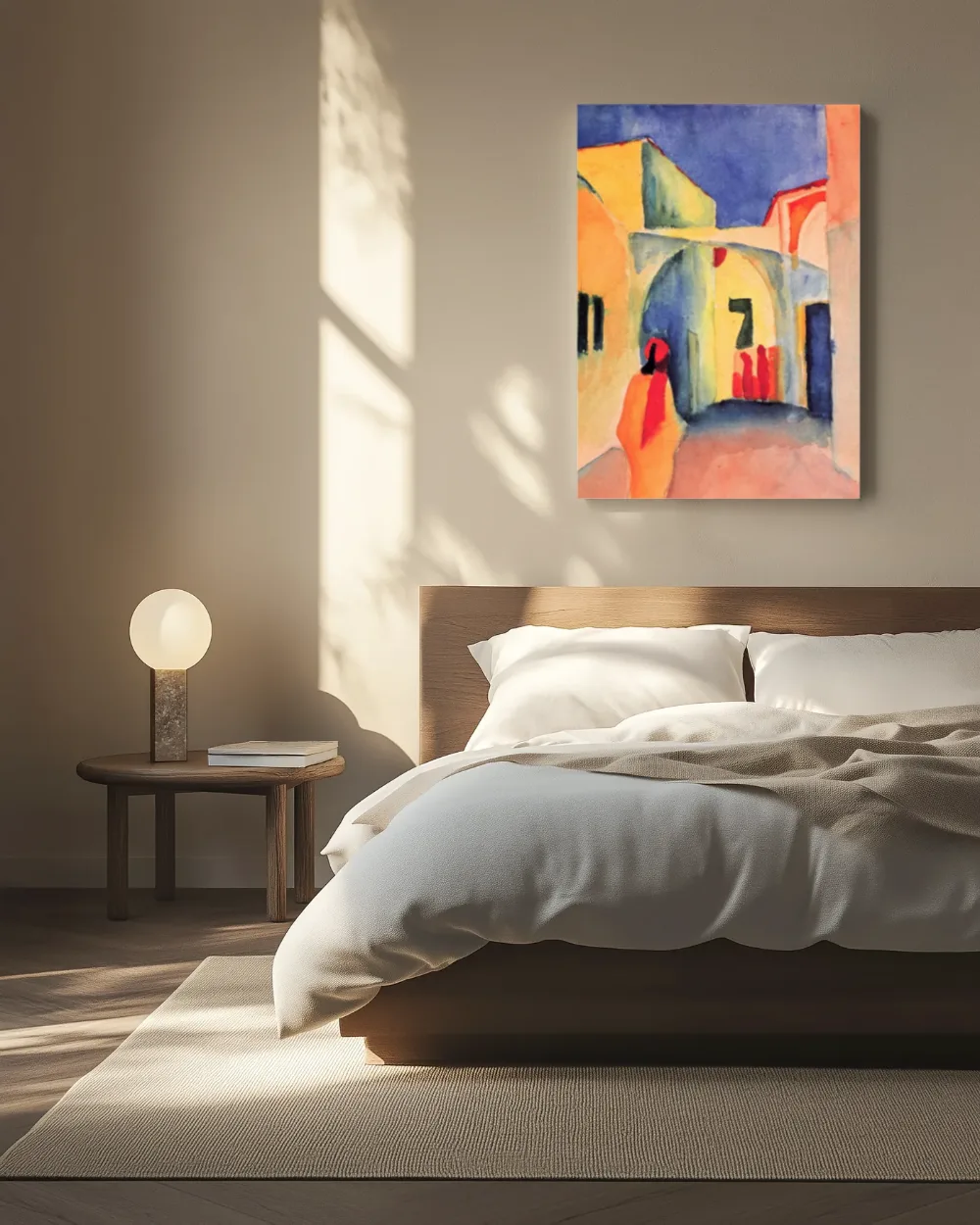 Gezicht in een laan van August Macke, canvas schilderij uit de collectie august macke