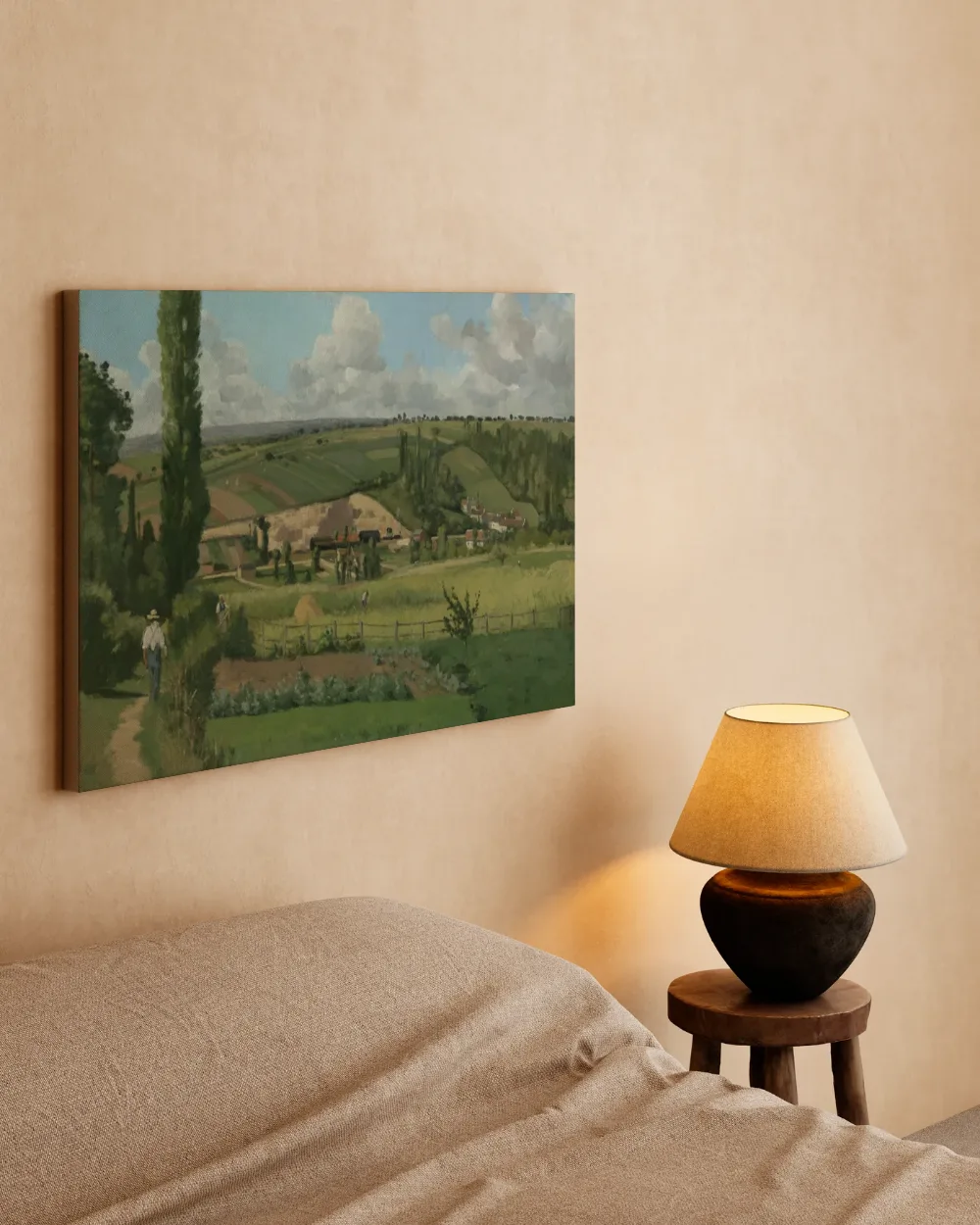 Landschap bij Les Pâtis, Pontoise van Camille Pissarro, canvas schilderij uit de collectie camille pissarro