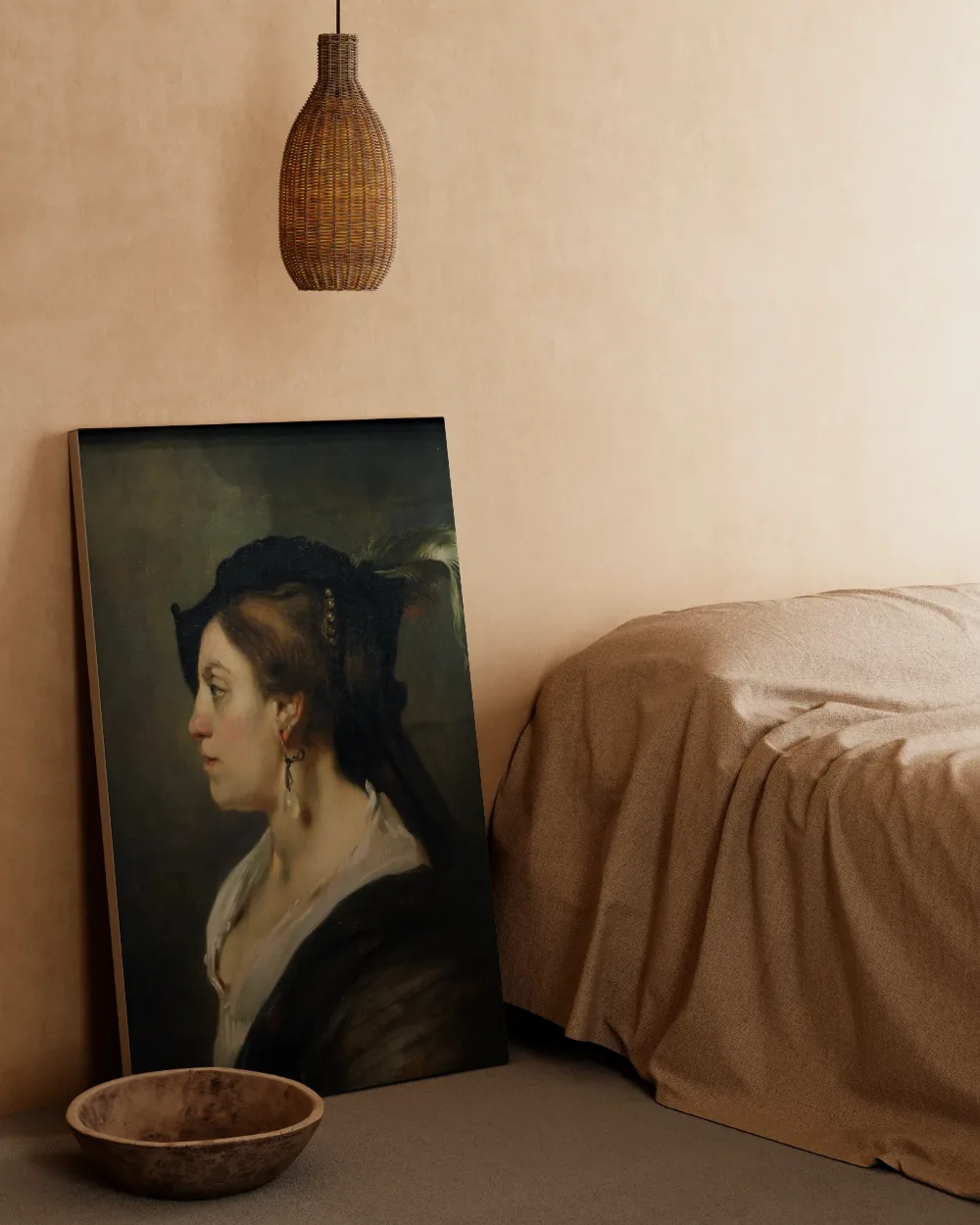 Portret van een vrouw en profil van Carel Fabritius, canvas schilderij uit de collectie carel fabritius