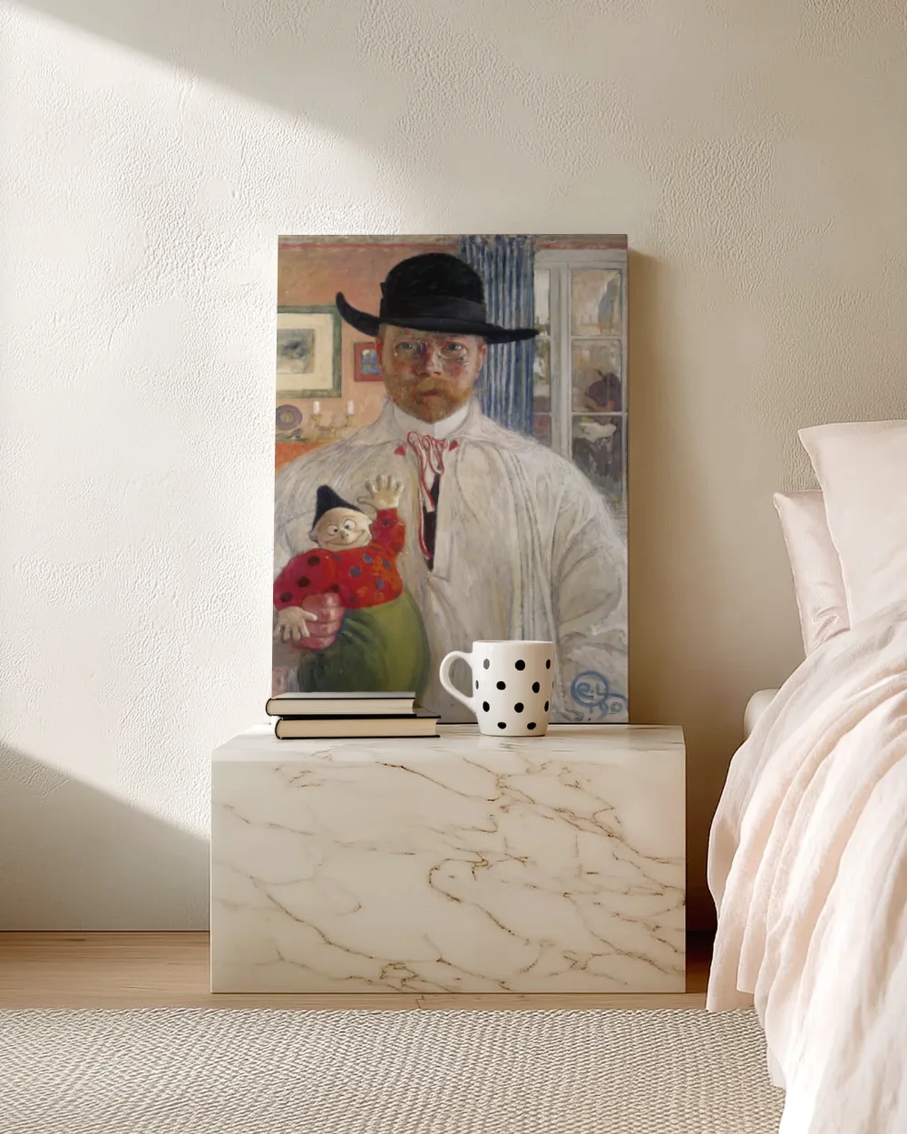 Zelfportret van Carl Larsson, canvas schilderij uit de collectie carl larsson