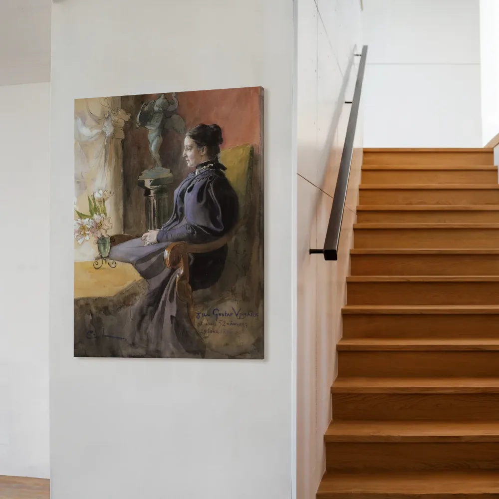 Eva Upmark, 1852-1944, född Kindstrand van Carl Larsson, canvas schilderij uit de collectie carl larsson