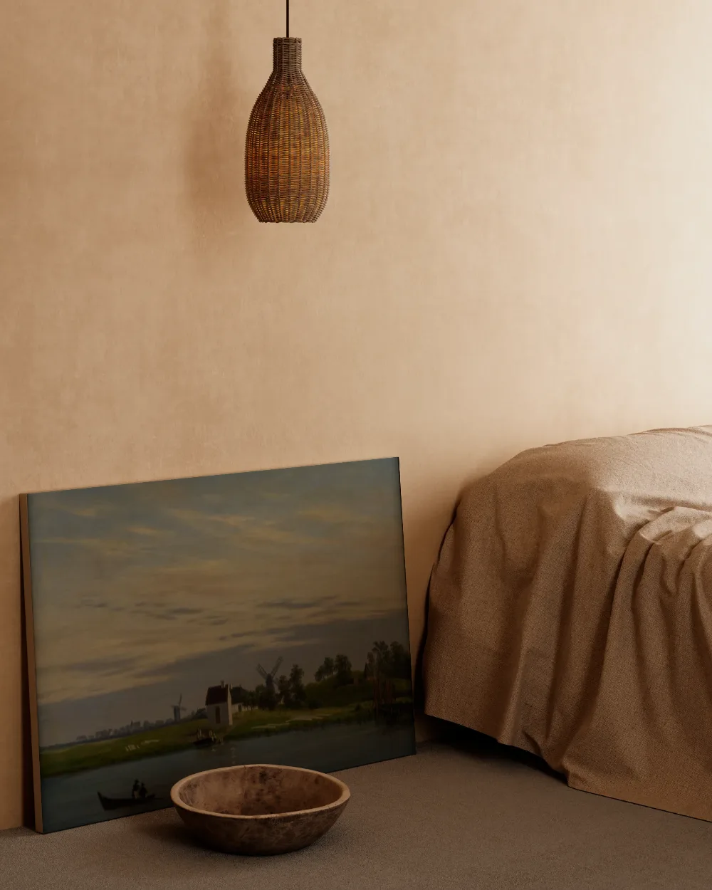 Landschap met windmolens van Caspar David Friedrich, canvas schilderij uit de collectie caspar david friedrich