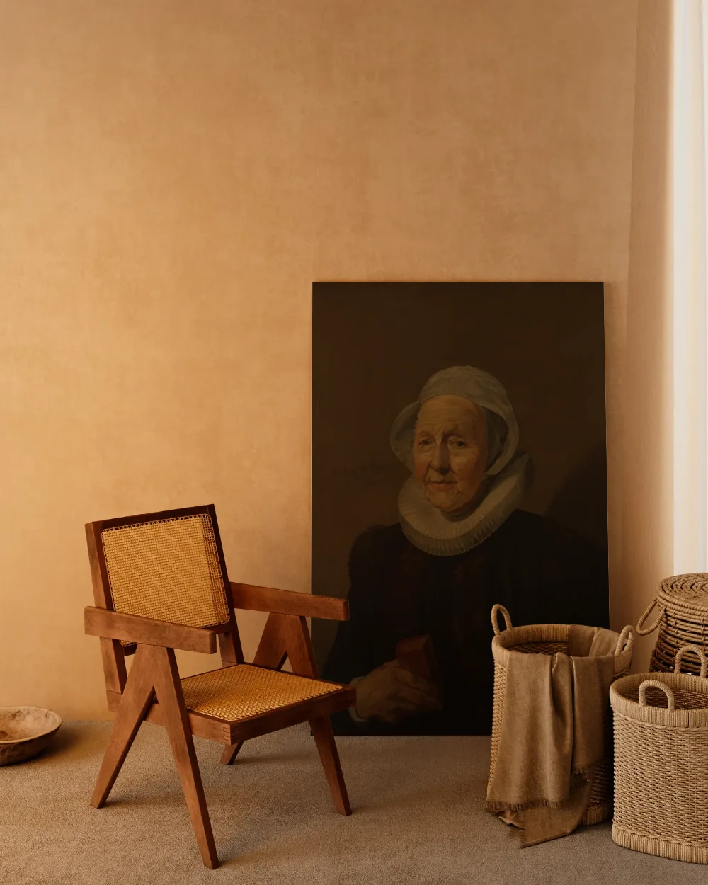 Portret van een 56-jaar oude vrouw van Frans Hals, canvas schilderij uit de collectie frans hals