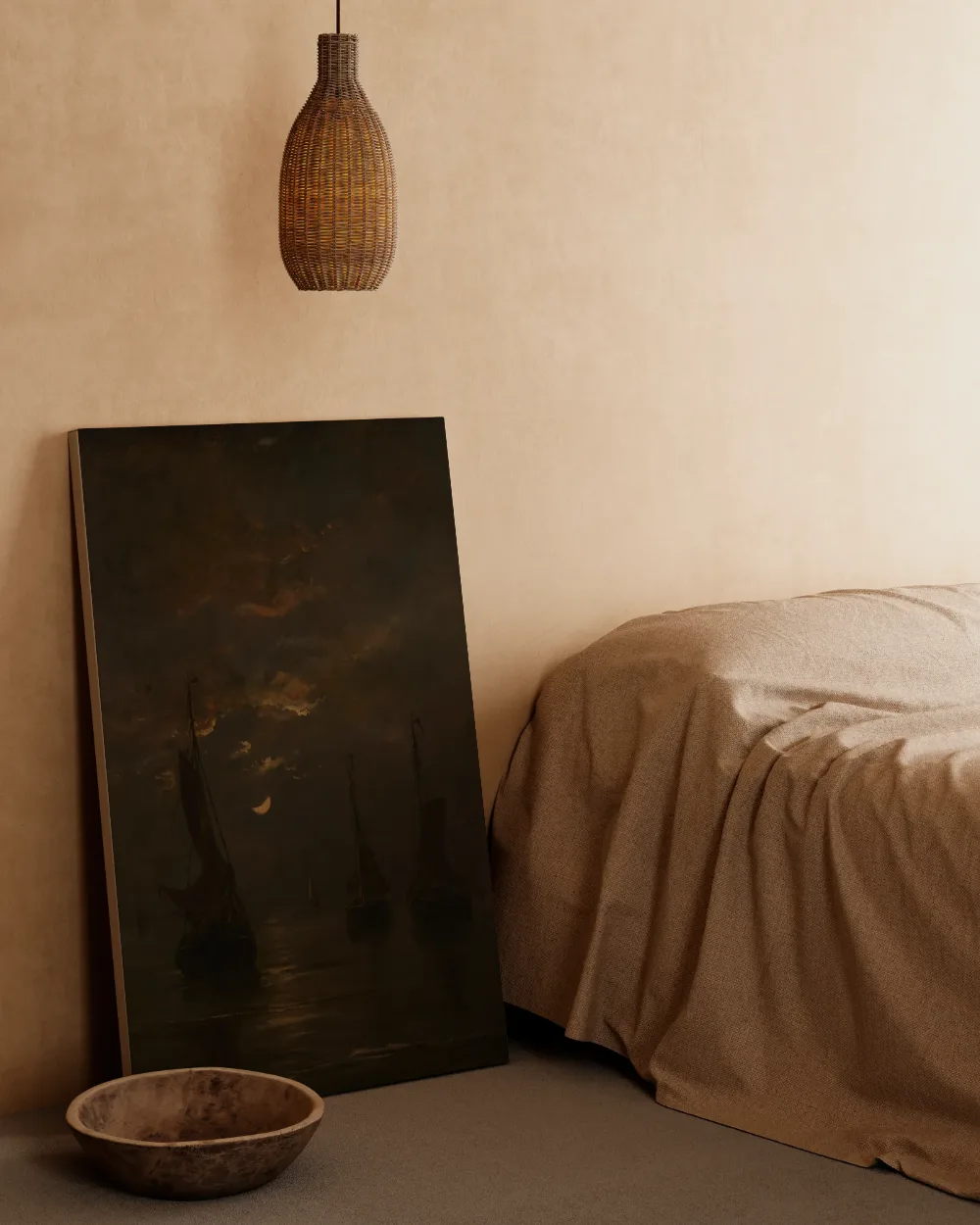 Nacht met maanlicht van Hendrik Willem Mesdag, canvas schilderij uit de collectie hendrik willem mesdag