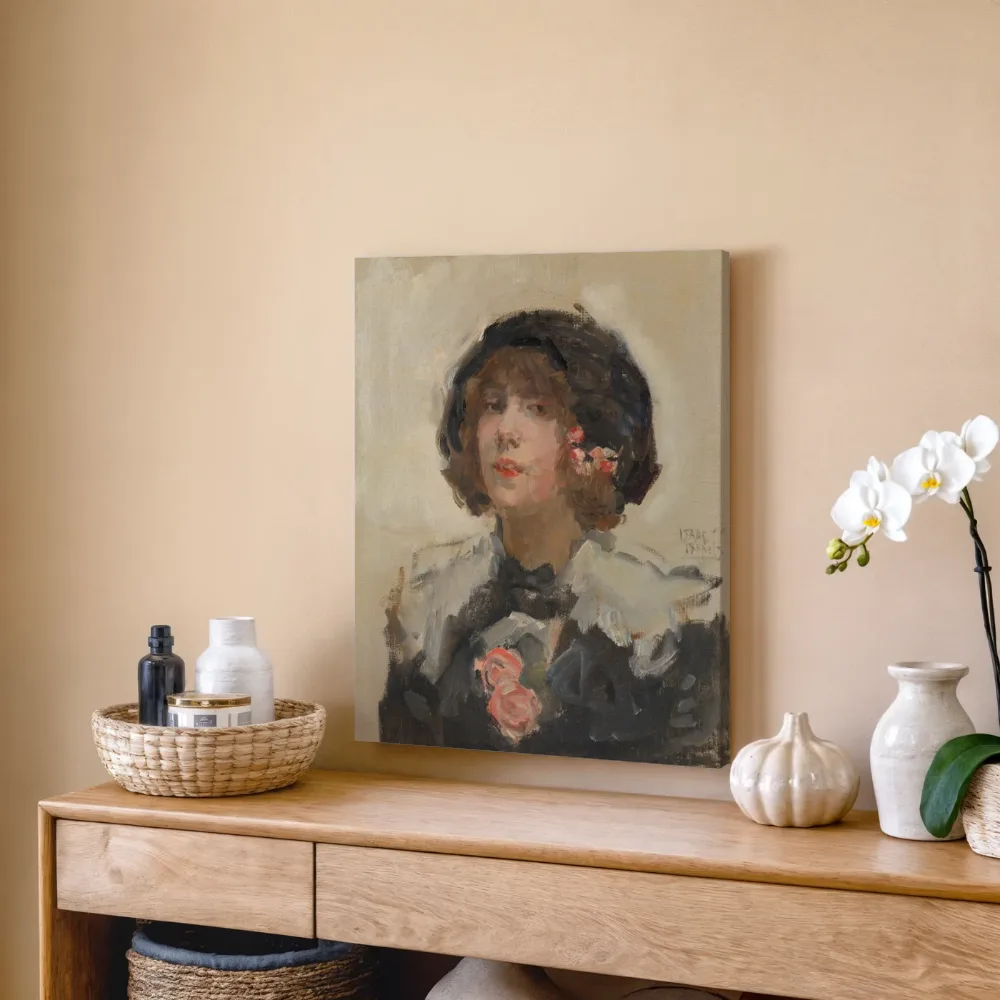 Portret van een vrouw van Isaac Israels, canvas schilderij uit de collectie isaac israels