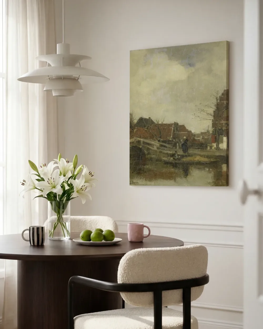 Oud buurtje aan het water van Jacob Maris, canvas schilderij uit de collectie jacob maris