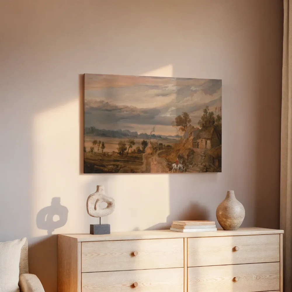 Landschap met huisje van James Ward, canvas schilderij uit de collectie james ward