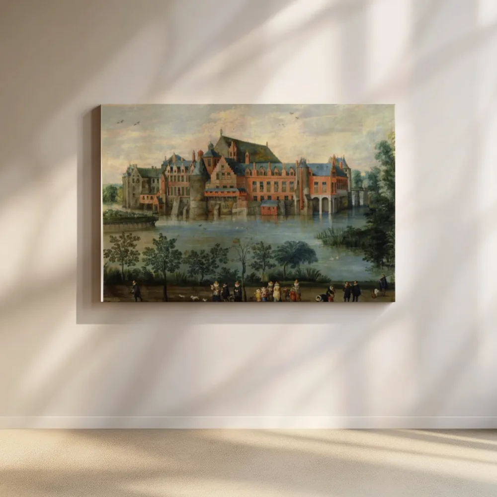 Het kasteel van Tervuren met de aartshertogen Albrecht en Isabella van Jan Brueghel de Oude, canvas schilderij uit de collectie jan brueghel the elder