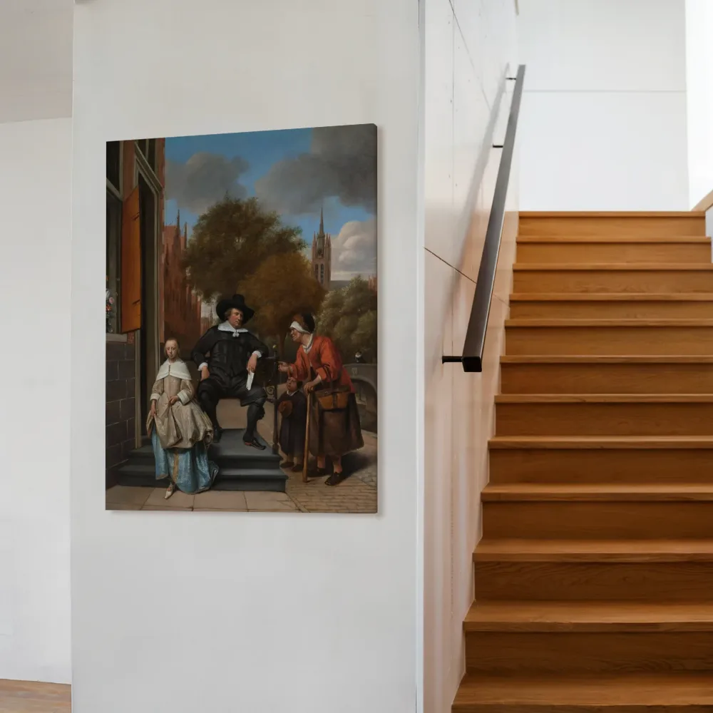 Adolf en Catharina Croeser, bekend als De burgemeester van Delft en zijn dochter van Jan Steen, canvas schilderij uit de collectie jan steen