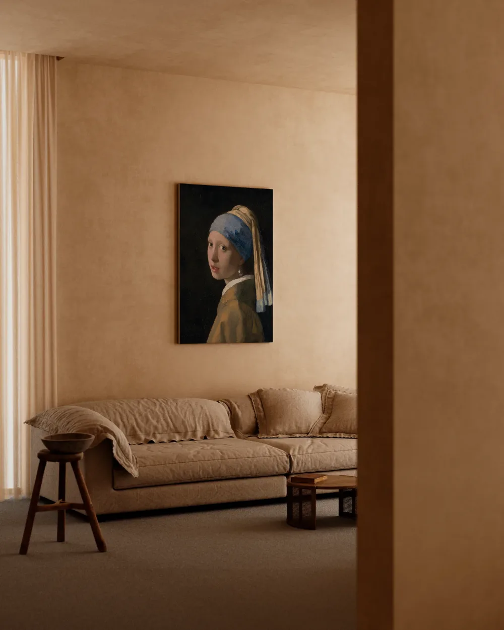 Meisje met de parel van Johannes Vermeer, canvas schilderij uit de collectie johannes vermeer