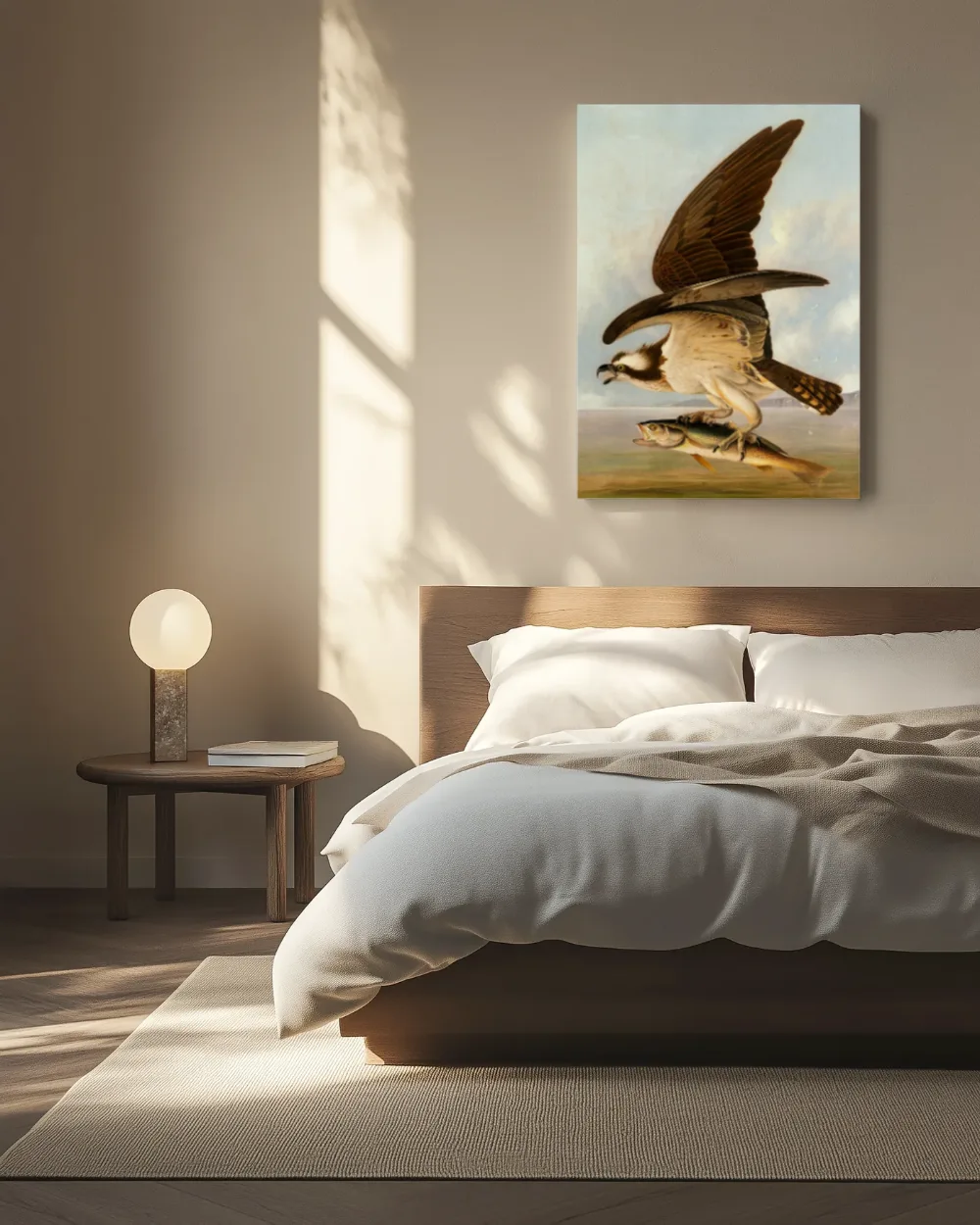 Visarend en ombervis van John James Audubon, canvas schilderij uit de collectie john james audubon