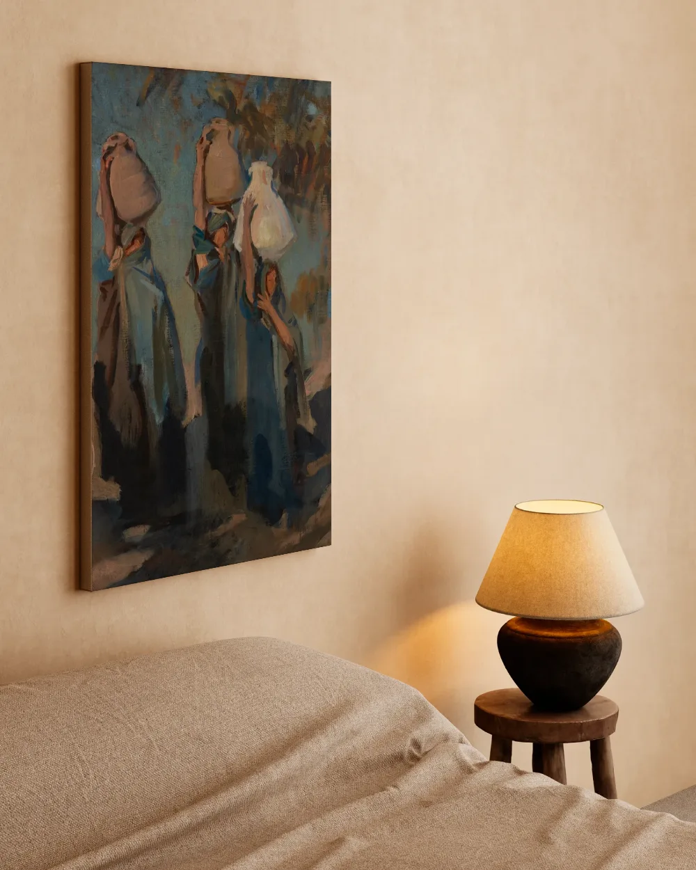 Drie Arabische vrouwen met waterkruiken van John Singer Sargent, canvas schilderij uit de collectie john singer sargent
