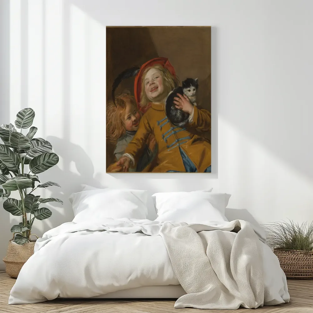 Twee kinderen met een kat van Judith Leyster, canvas schilderij uit de collectie judith leyster