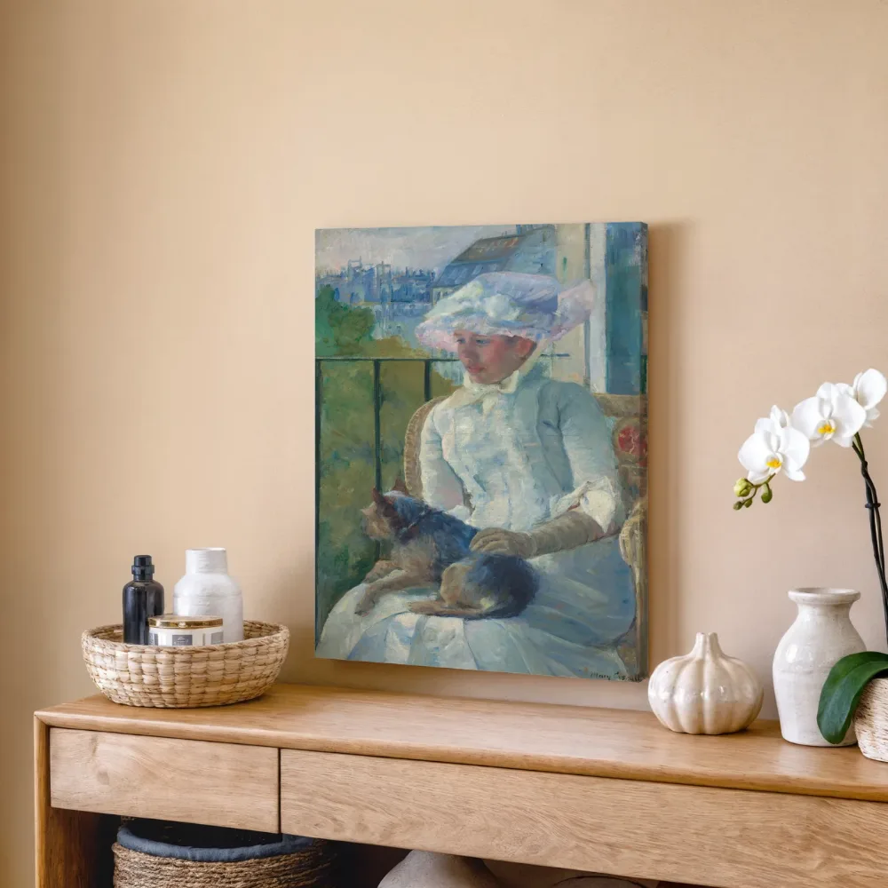 Jong meisje bij een raam van Mary Cassatt, canvas schilderij uit de collectie mary cassatt