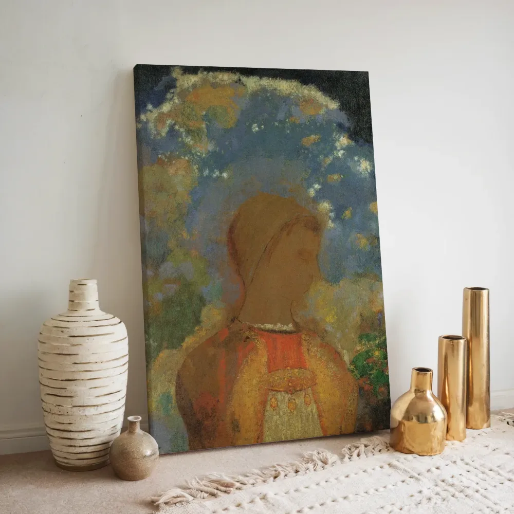 Boeddha in zijn jonge jaren van Odilon Redon, canvas schilderij uit de collectie odilon redon