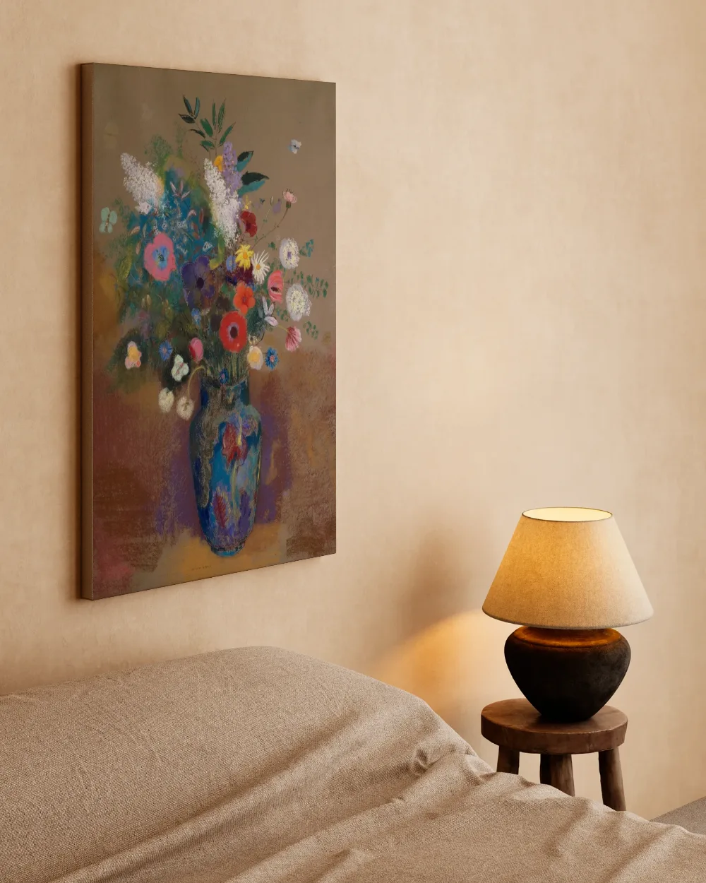 Boeket bloemen van Odilon Redon, canvas schilderij uit de collectie odilon redon