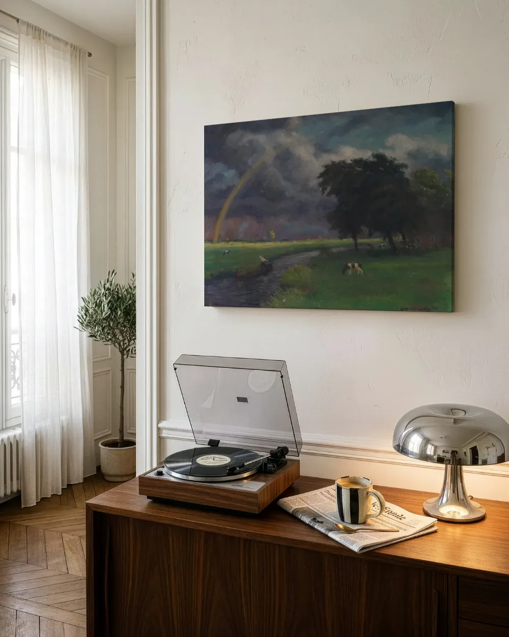 Weidelandschap na de regen van Otto Modersohn, canvas schilderij uit de collectie otto modersohn
