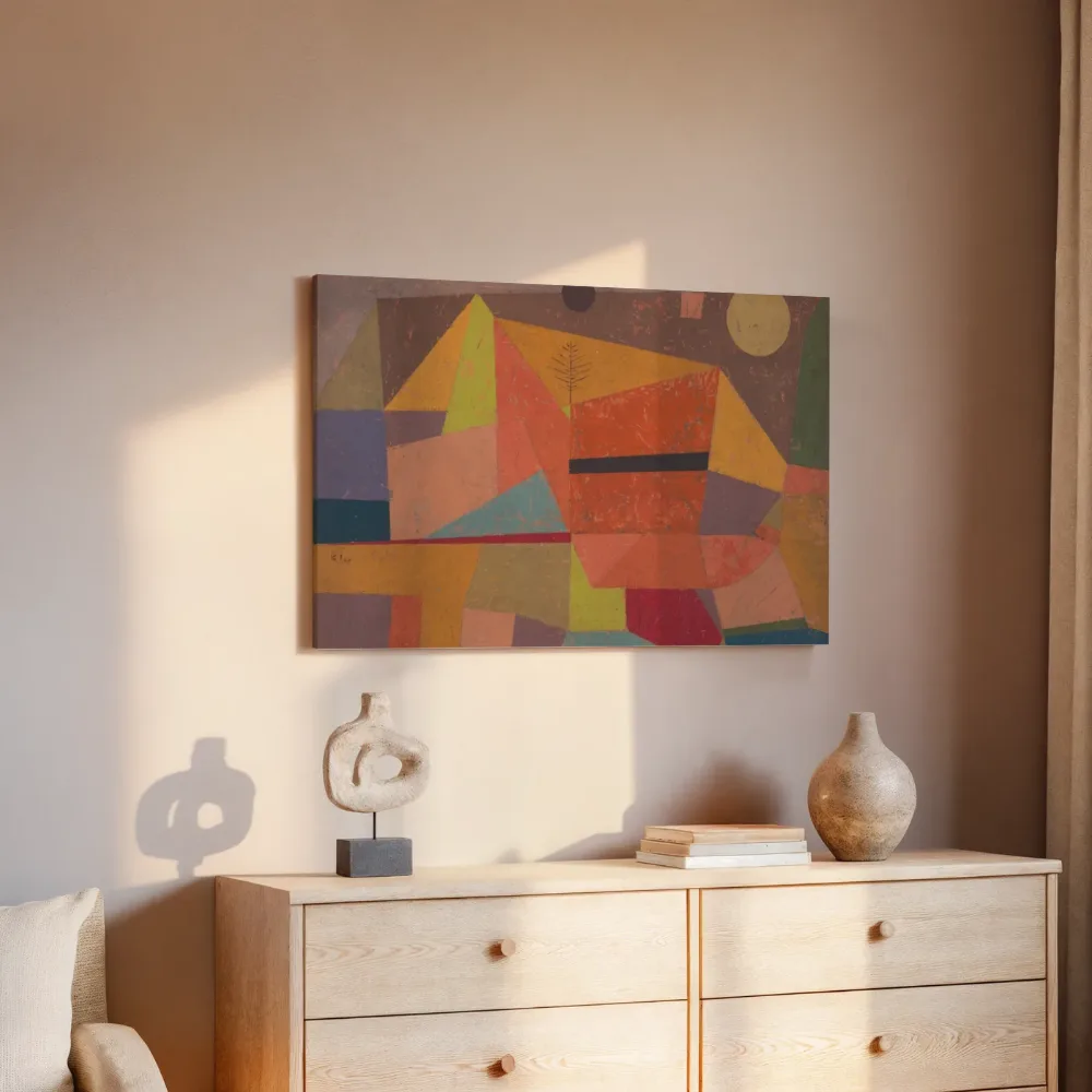Vrolijk berglandschap van Paul Klee, canvas schilderij uit de collectie paul klee