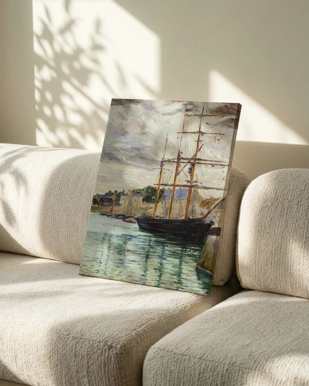 Port-en-Bessin, de driemasters aan de kade van Paul Signac, canvas schilderij uit de collectie paul signac