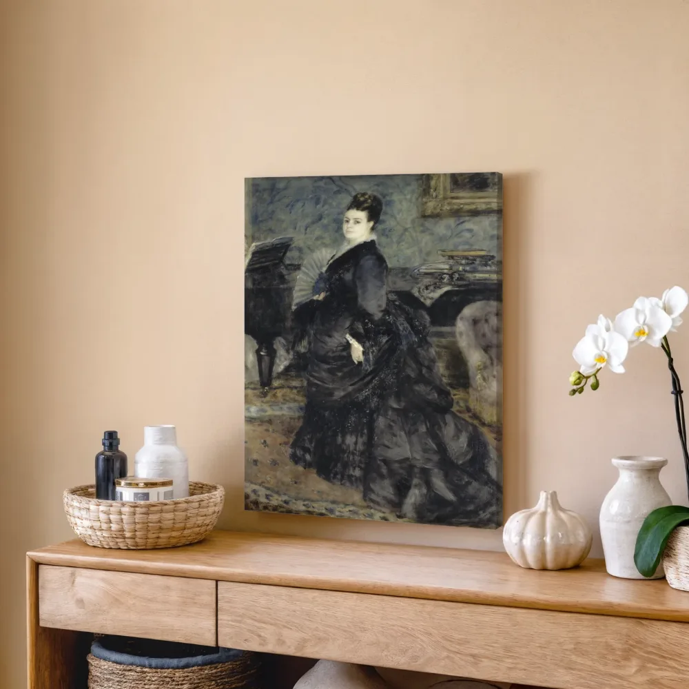 Portret van een vrouw, zogenaamd mevrouw Georges Hartmann van Pierre-Auguste Renoir, canvas schilderij uit de collectie pierre-auguste renoir