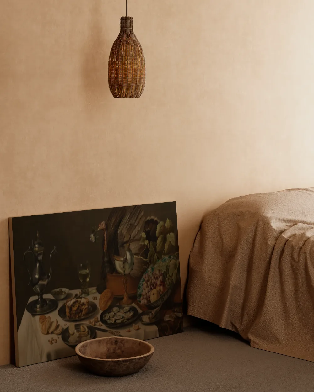 Stilleven met kalkoenpastei van Pieter Claesz, canvas schilderij uit de collectie pieter claesz