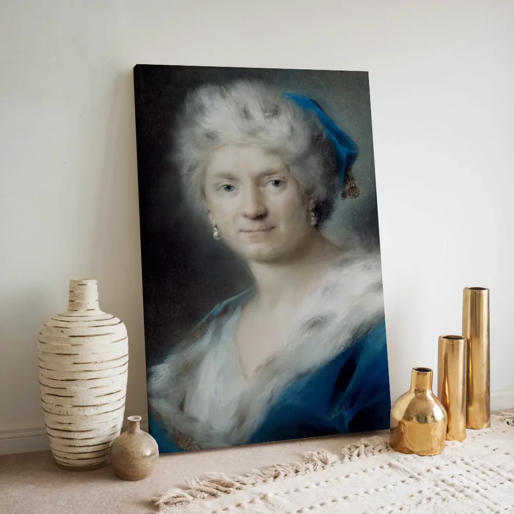 Zelfportret als Winter van Rosalba Carriera, canvas schilderij uit de collectie rosalba carriera