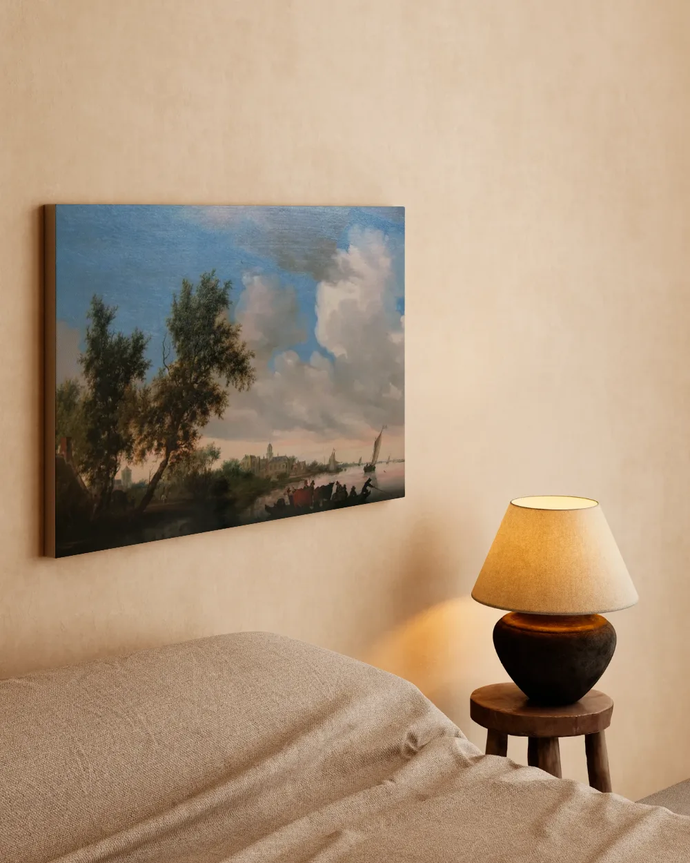 Rivierlandschap met kasteel Nijenrode van Salomon van Ruysdael, canvas schilderij uit de collectie salomon van ruysdael