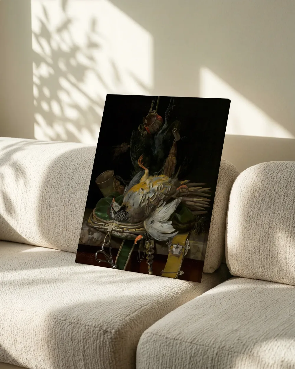 Jachtstilleven van Willem van Aelst, canvas schilderij uit de collectie oude meesters: stillevens