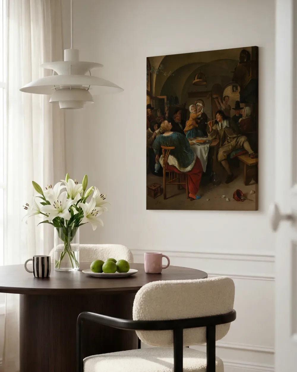 Familietafereel van Jan Steen, canvas schilderij uit de collectie oude meesters: taferelen
