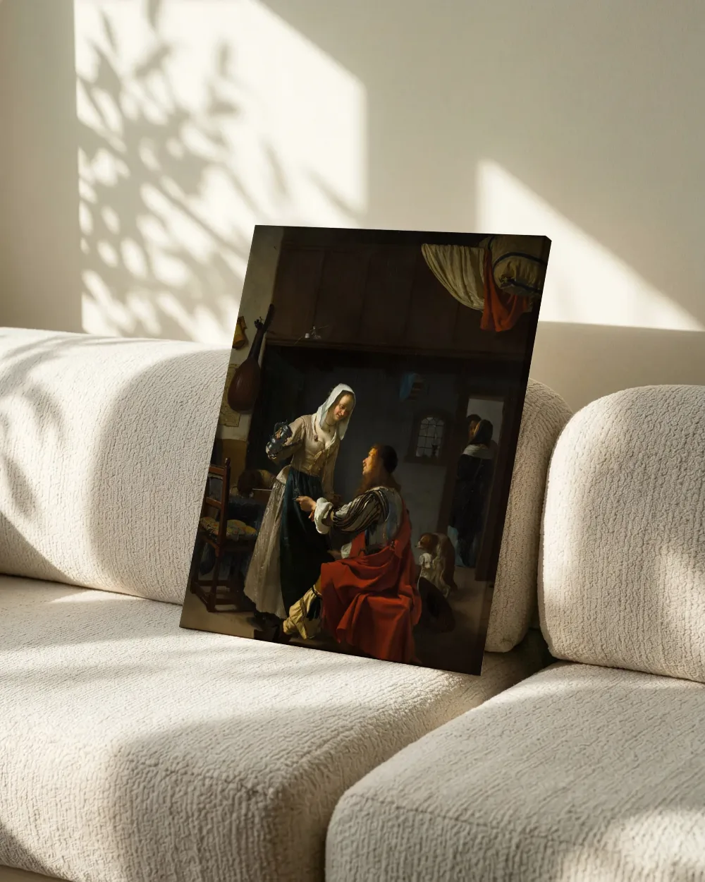 Bordeelscène van Frans van Mieris de Oude, canvas schilderij uit de collectie oude meesters: taferelen