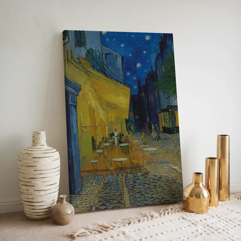 Caféterras bij nacht van Vincent van Gogh, canvas schilderij uit de collectie vincent van gogh