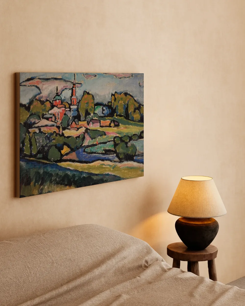 Landschap met rode kerk van Wassily Kandinsky, canvas schilderij uit de collectie wassily kandinsky