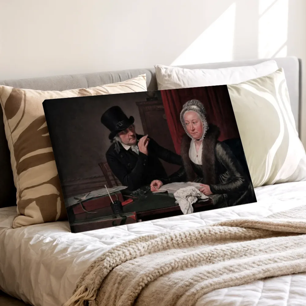 Wybrand Hendriks en zijn vrouw Agatha Ketel van Wybrand Hendriks, canvas schilderij uit de collectie wybrand hendriks