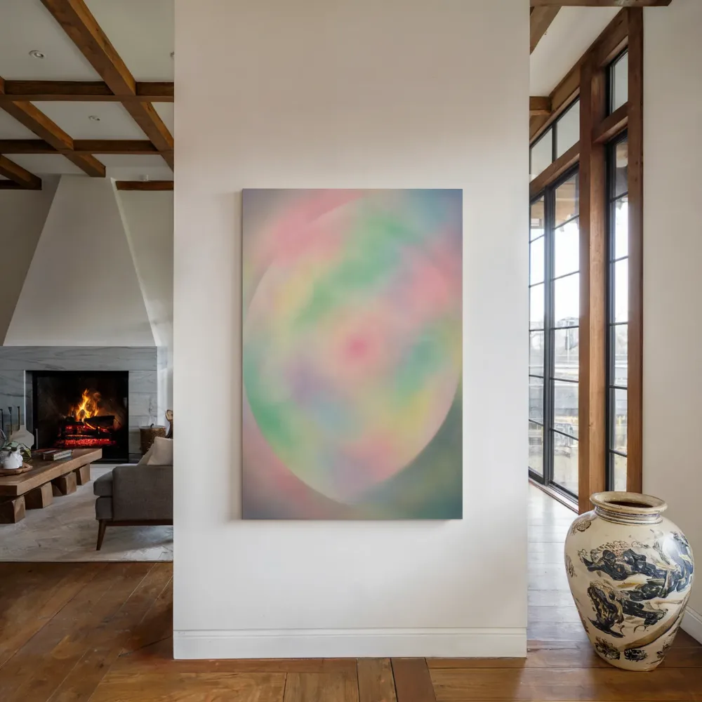 Cirkel aan de Rand Nevel in Snoepjes Pastel, canvas schilderij uit de collectie pastel