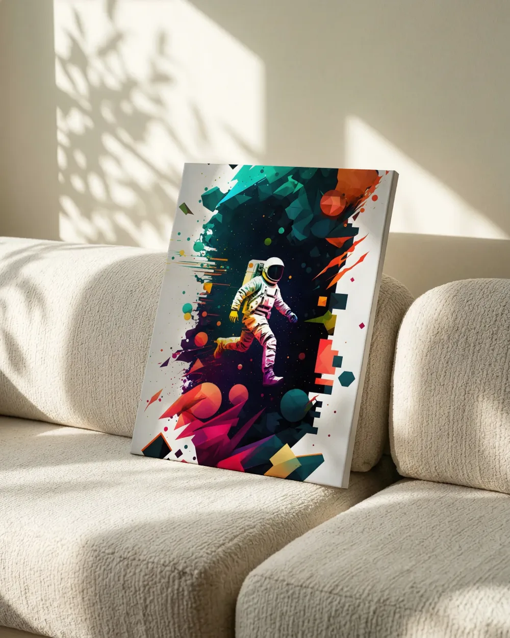 Rennende astronaut popart, canvas schilderij uit de collectie popart
