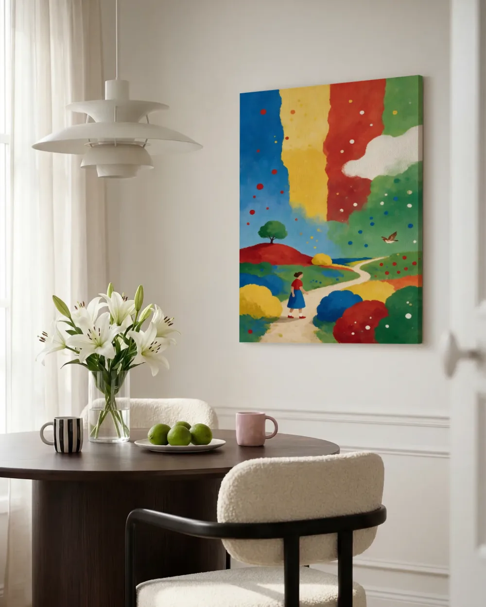 Heide in vier heldere kleuren naast elkaar, canvas schilderij uit de collectie speelse vrolijkheid