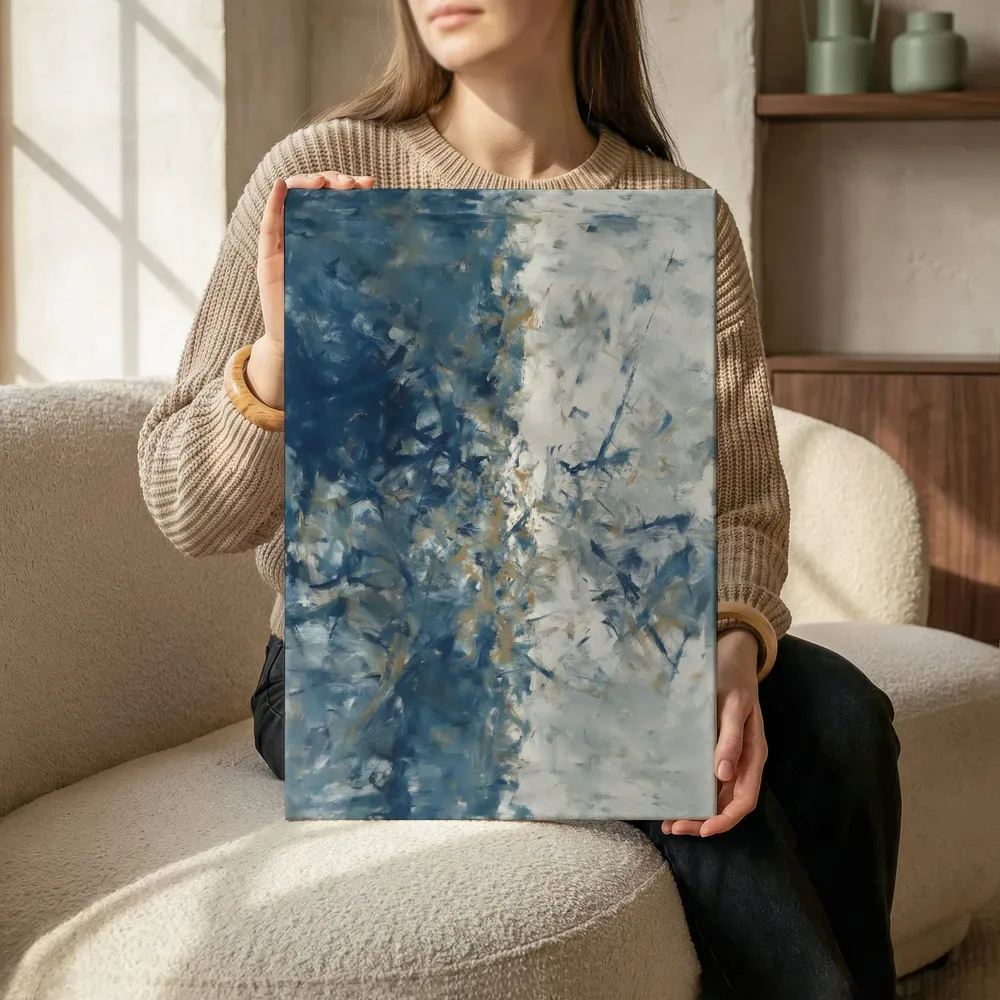 Twee vlakken Zwaai in inkt en steen, canvas schilderij uit de collectie spetter & zwaai