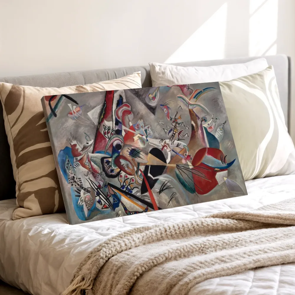 In het grijs van Wassily Kandinsky, canvas schilderij uit de collectie taupe
