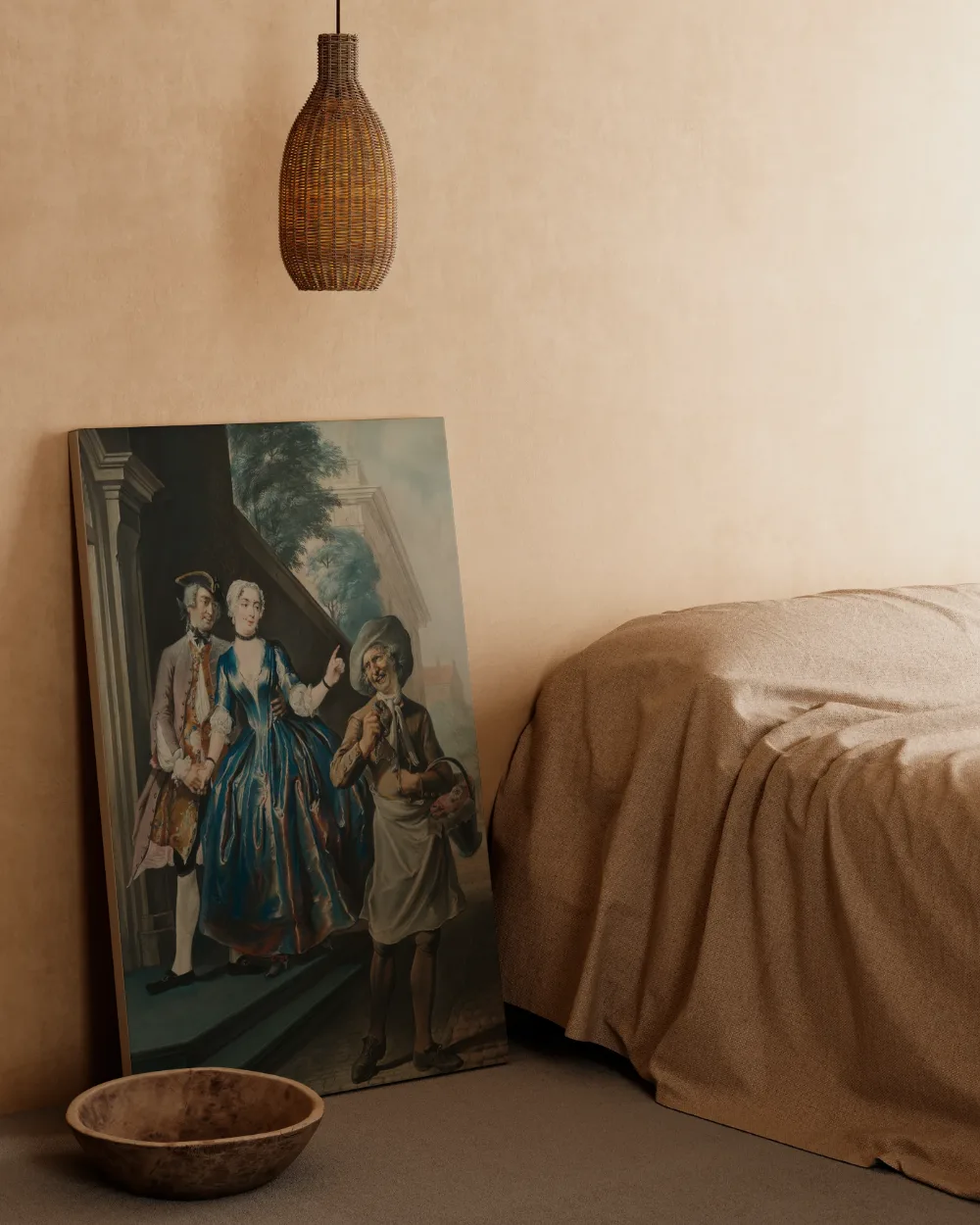 Pefroen en de schapenkop van Cornelis Troost, canvas schilderij uit de collectie trappen
