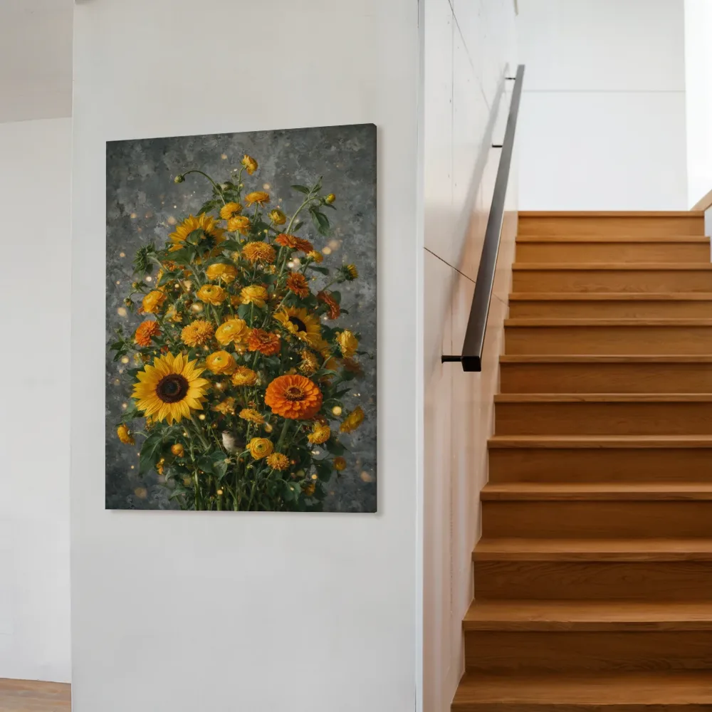 Boeket in zonnig geel, canvas schilderij uit de collectie vrolijke momenten